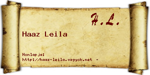 Haaz Leila névjegykártya